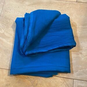 Blue Indian Sheer Duputta Scarf Raw Hems
